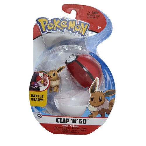 (Eevee) Pokemon Battle Figure Pack Clip N Go Pokeball Premier Ball Sobble Jigglypuff Toy