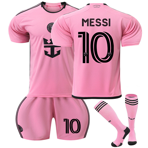 Football Kit for Kid and Adult 2024 2025 Season Miami Home No. 10 Messi  Soccer Jersey Tracksuit Football Training Shirts Shorts and Socks Set