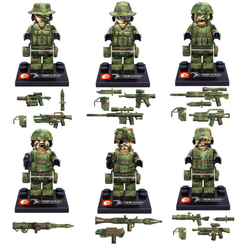 6PCS Falcon Commandos Armed Building Block Minifigures Toys Fit Lego