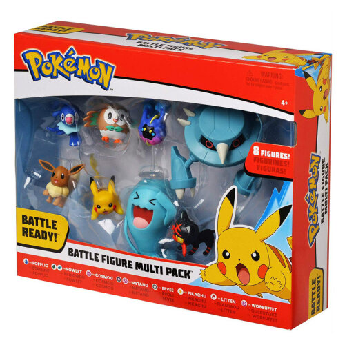 Pokemon Pikachu Battle Ready Multi Pack 8 Figure Christmas Kids Gift Multi-Colour 2 to 3 Inch