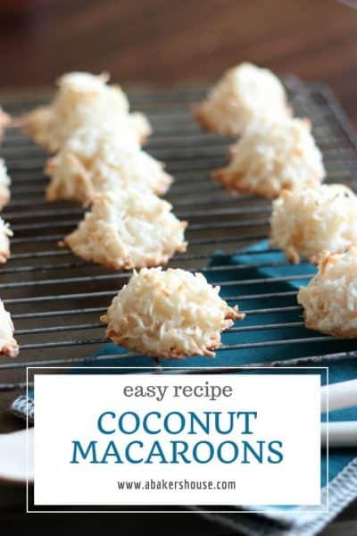 Pinterest image with text overlay of a dozen coconut macaroons