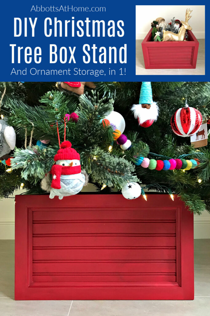 Build this easy DIY Christmas Tree Box Stand. Looks fantastic under your tree and stores your ornaments when you're ready to pack the tree away. DIY Christmas Woodworking Build Plan.