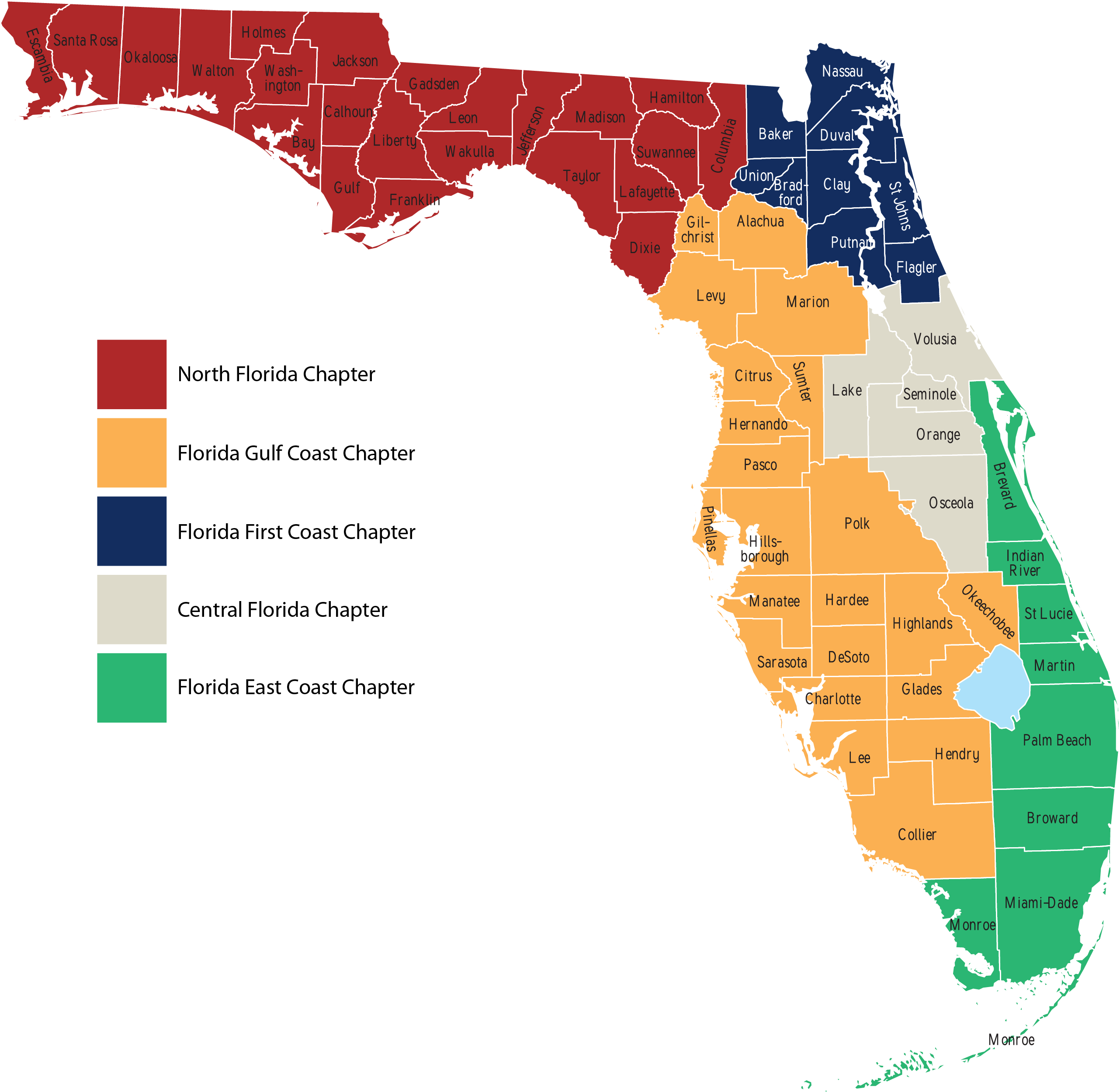 Printable Map Of Florida Counties