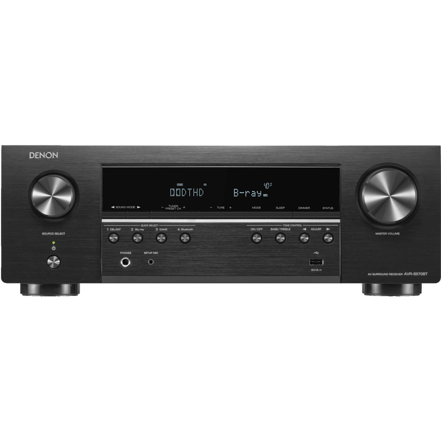 DENONAVR-S570BT 5.2-Ch x 70 Watts 8k A/V Receiver w/Bluetooth