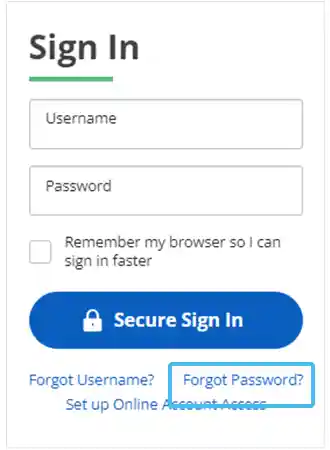 Forgot password page