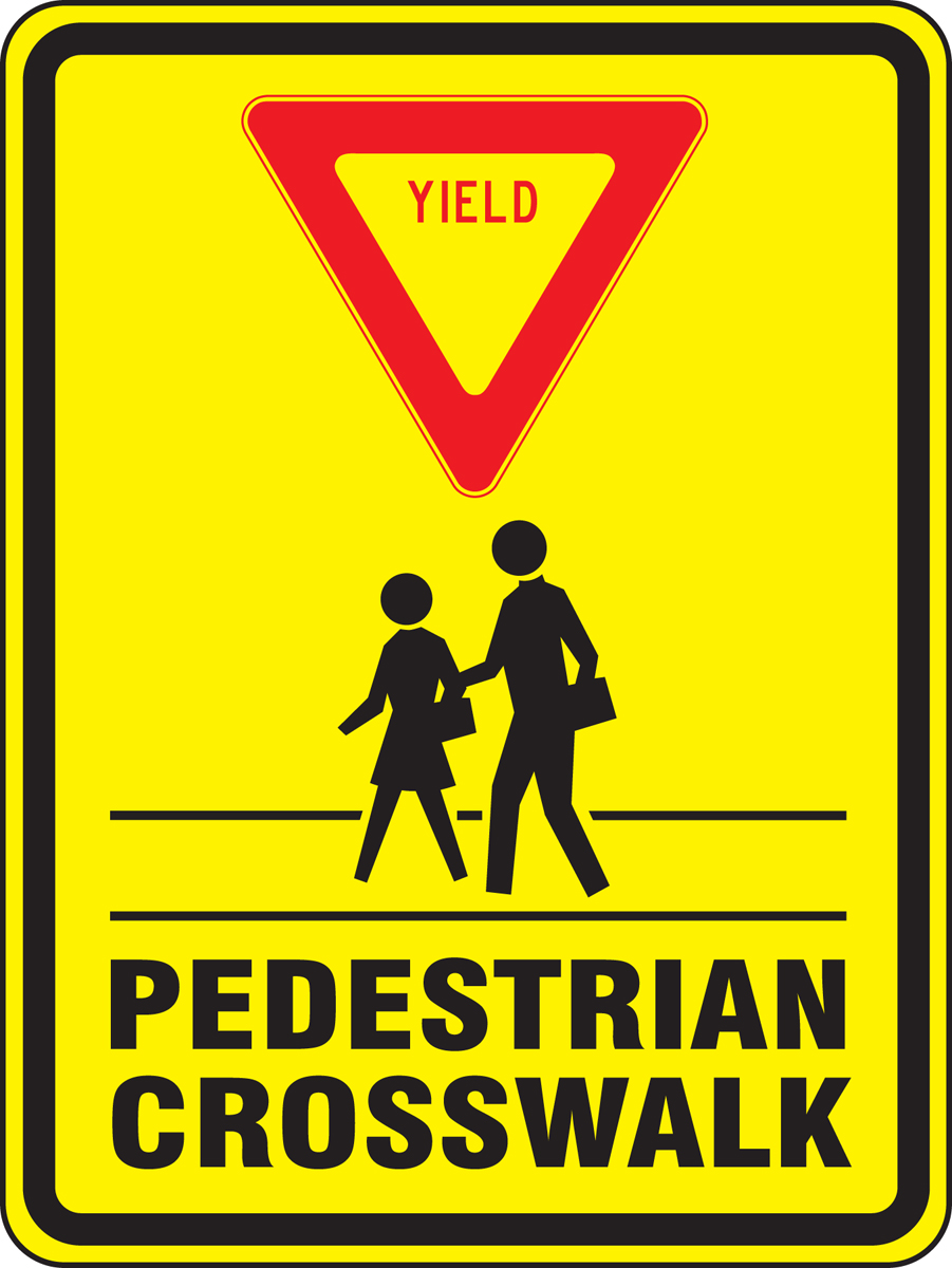 Pedestrian Crosswalk Sign With Arrow