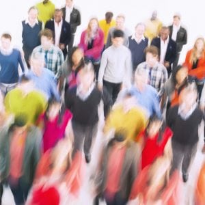 crowd of people walking