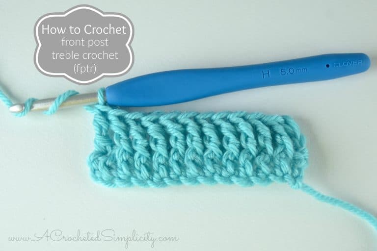 How to Crochet - Front Post Treble Crochet (fptr) (photo & video tutorial) by A Crocheted Simplicity