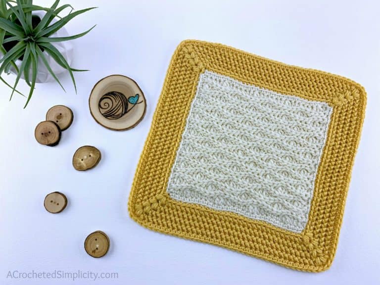 Free Crochet Afghan Square - Triple Textures 12" Afghan Square by A Crocheted Simplicity #freecrochetpattern #crochetafghansquare #12incheafghansquare #freecrochetblanketsquare #crochettextures #crochetafghan #crochetblanket