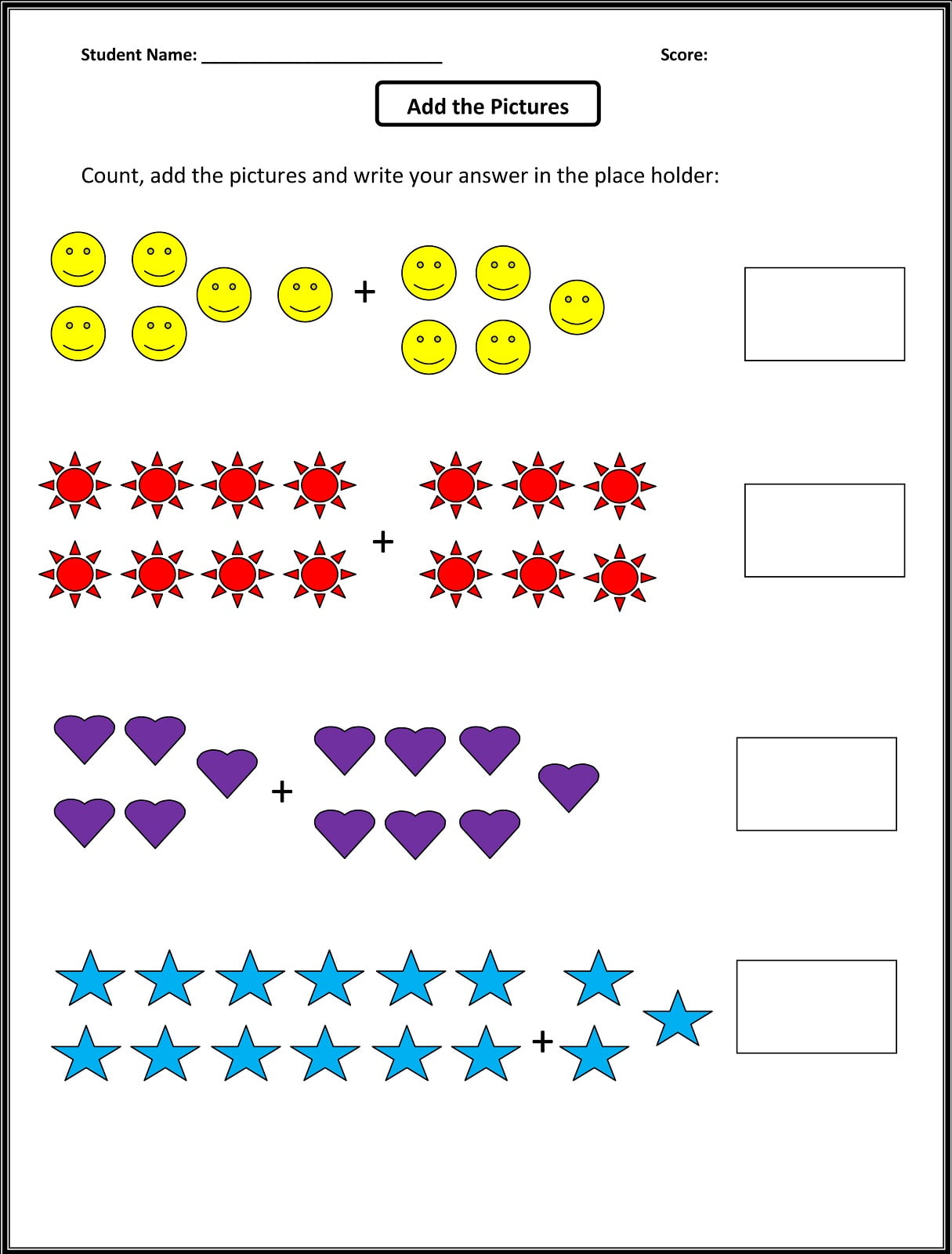 First Grade Math Free Worksheets