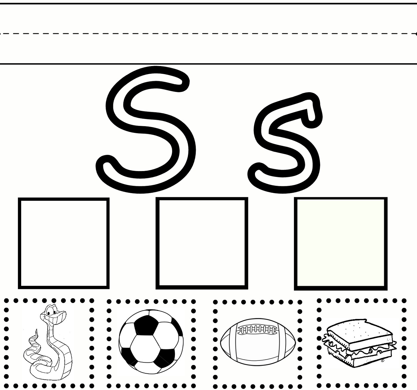 letter s worksheet for kids