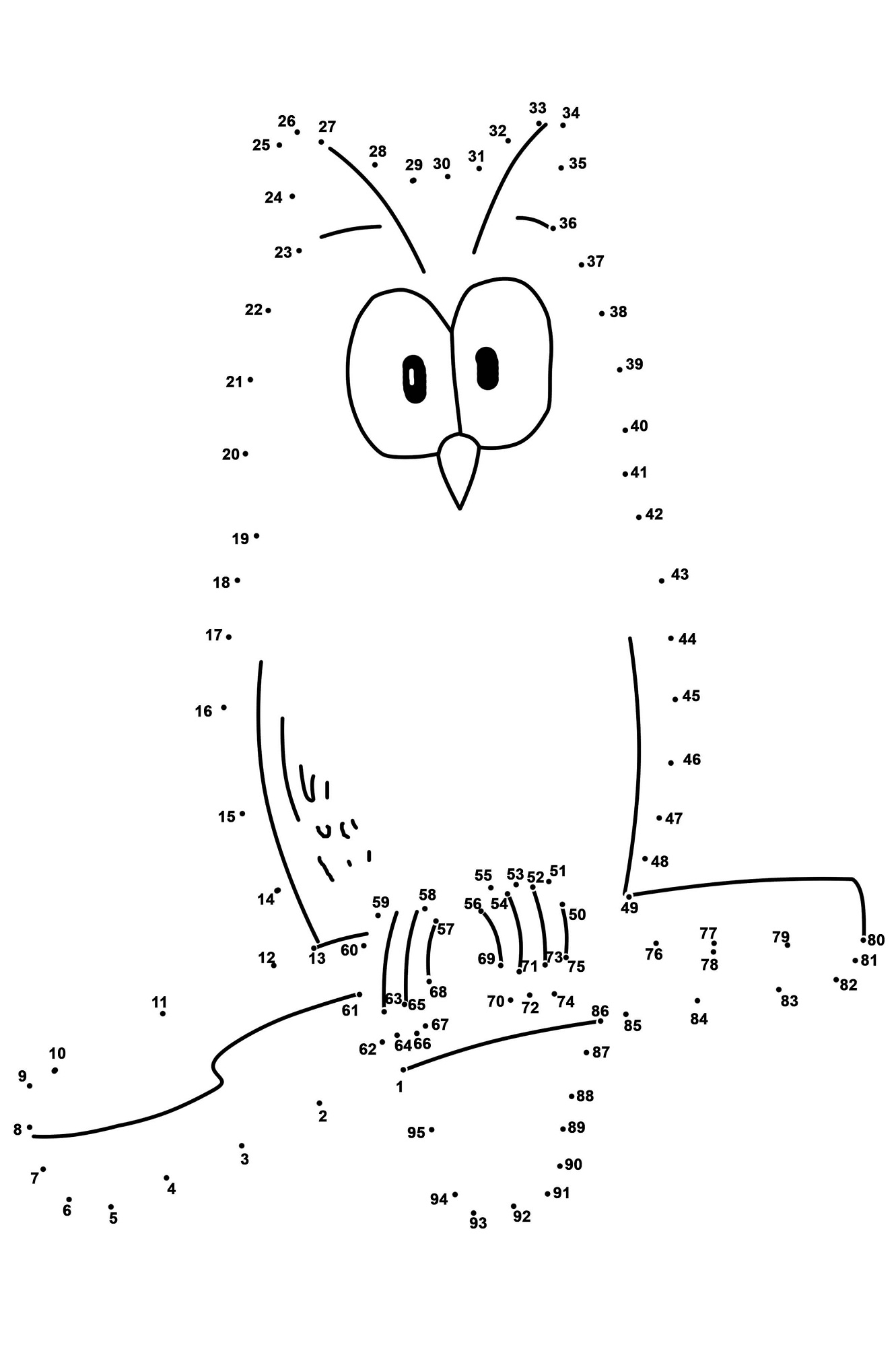 Free Printable Owl Dot To Dot