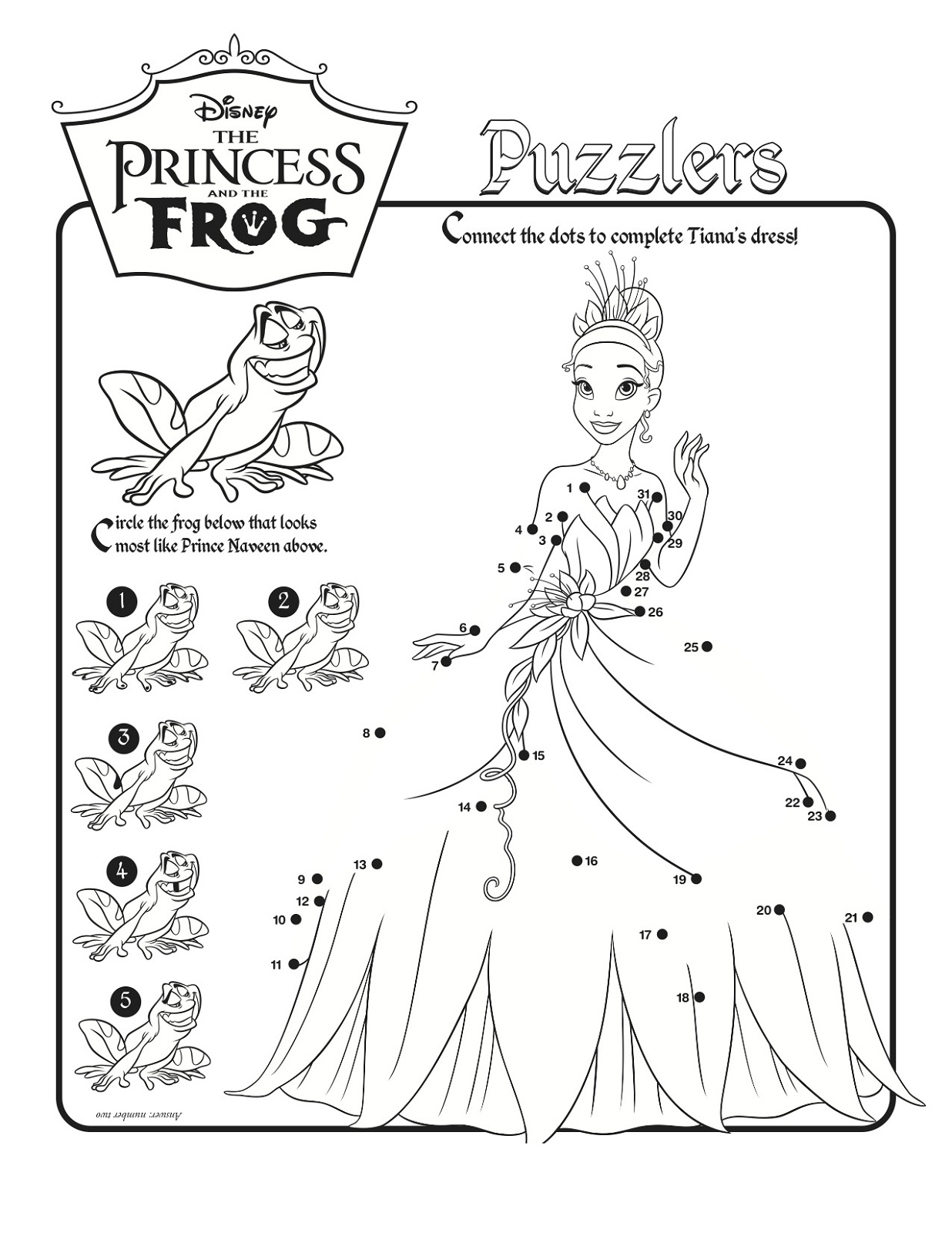 kids activity sheet disney