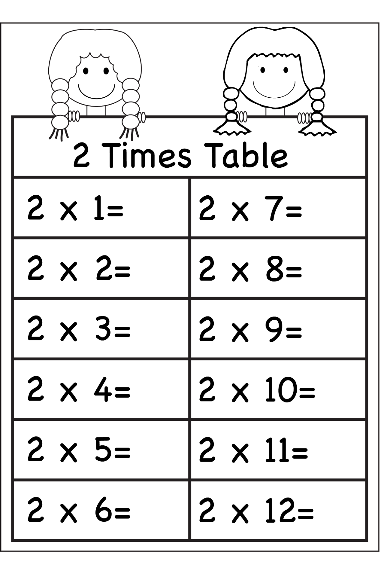 Printable 2 Times Table Worksheets | Activity Shelter