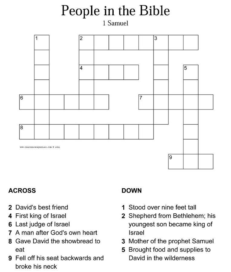 Bible Crossword Puzzles Printable