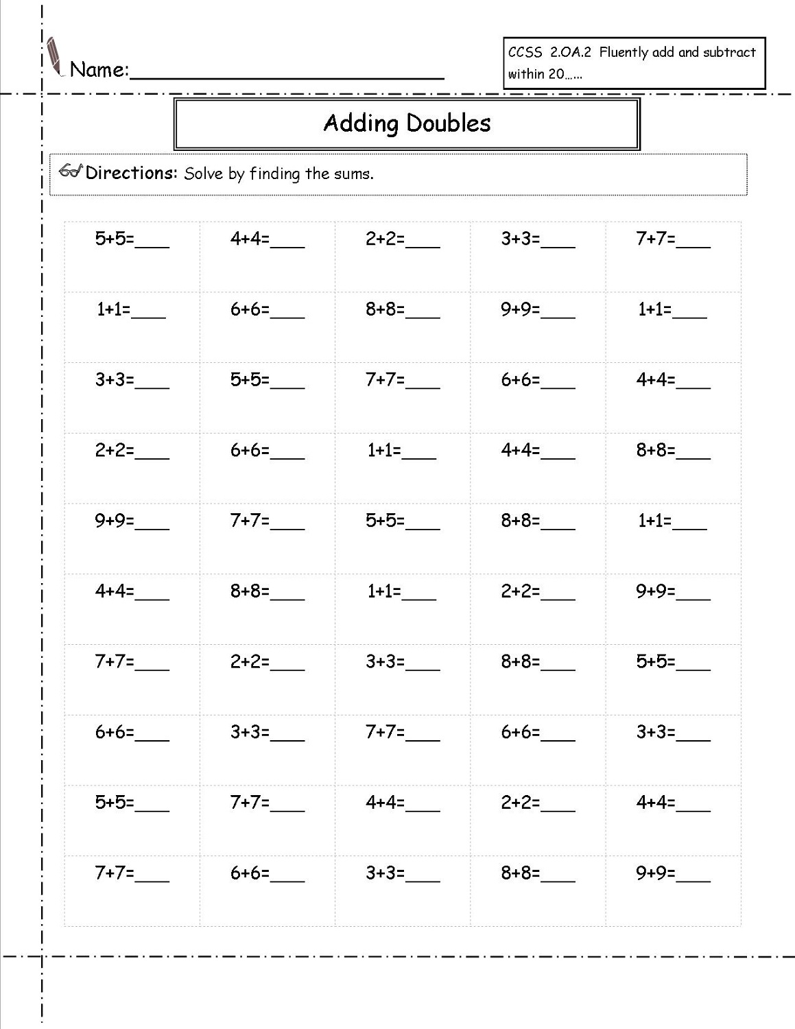 Free Printable Second Grade Math Worksheets