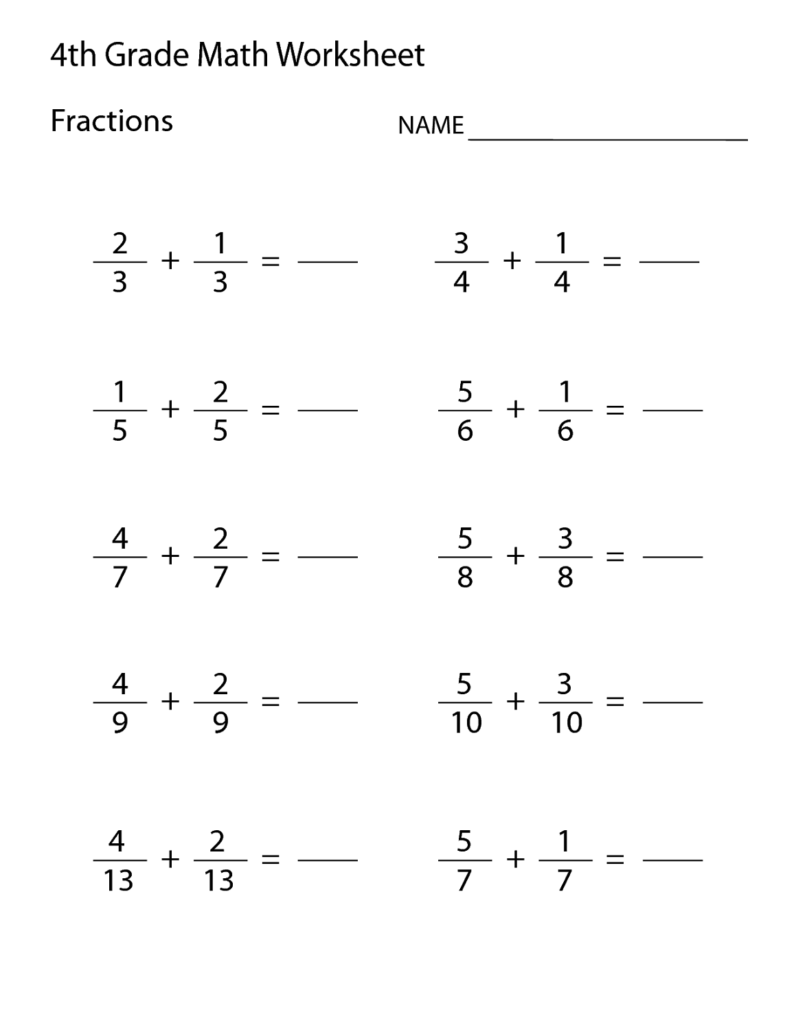 Grade 4 Worksheets Math Practice