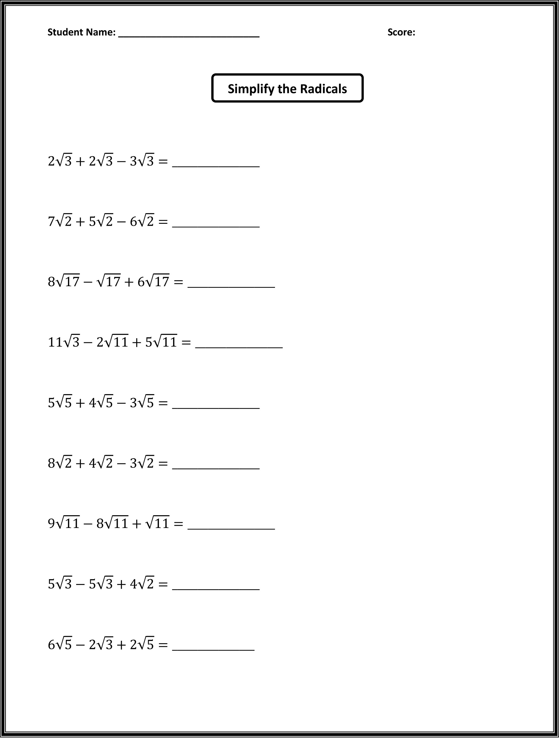 6th Grade Math Worksheets Free