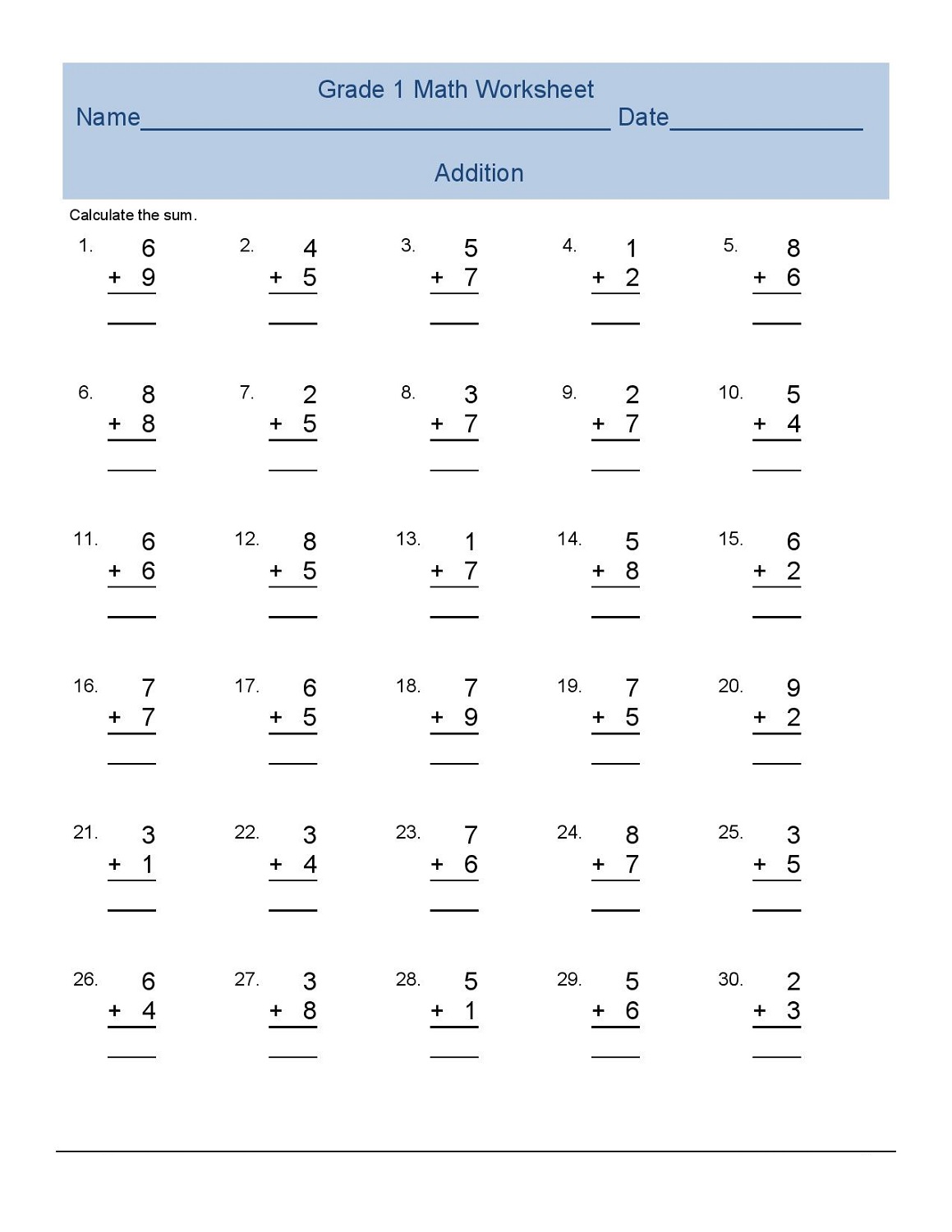 first grade at home math packet teaching mama - 100 free math games for ...