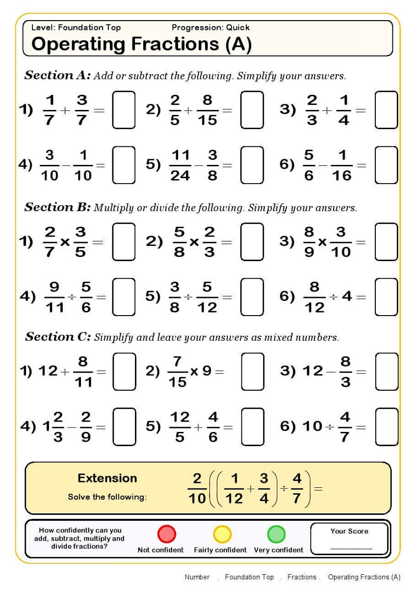 Math Sheets For Kids Year 4