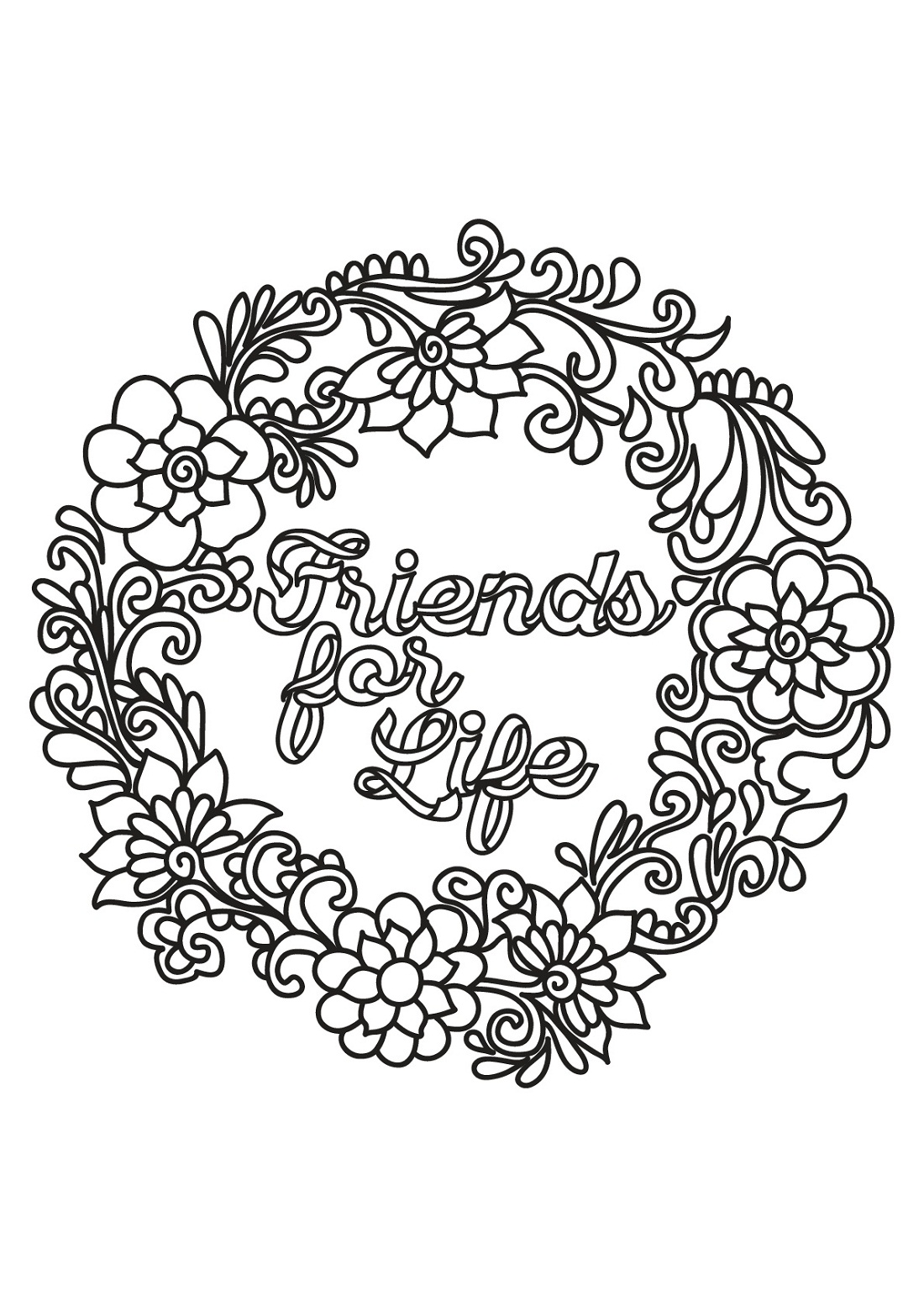 sayings coloring pages friend