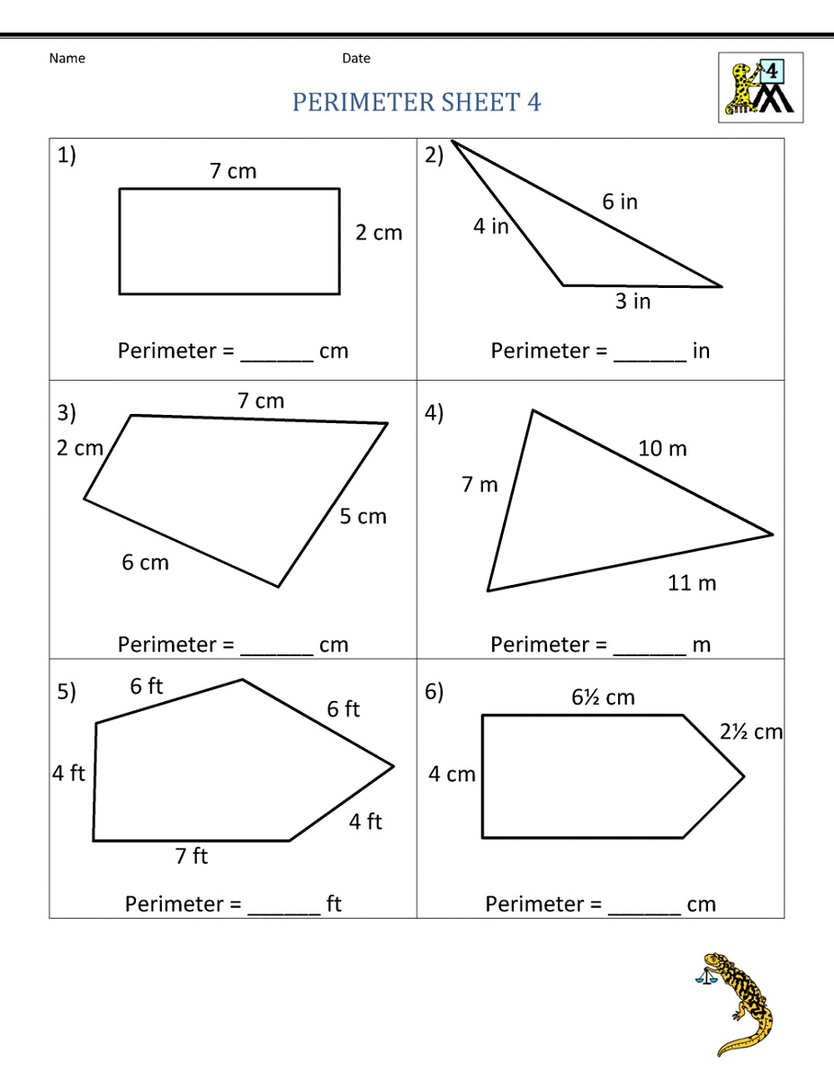 Grade 4 Math Worksheets Perimeter