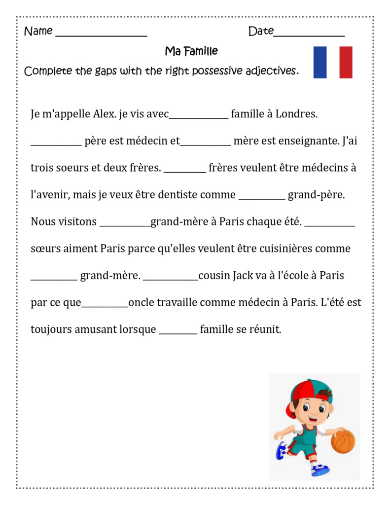 Possessive Adjectives In French Worksheet - Adjectiveworksheets.net