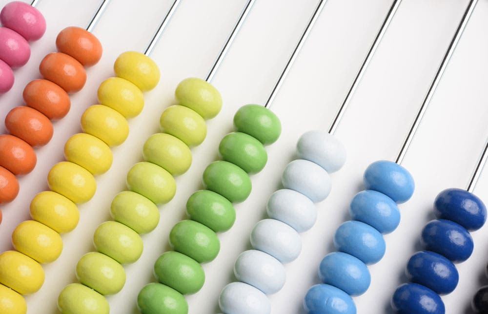 Color Balance in Photo with Rainbow-Colored Abacus Beads