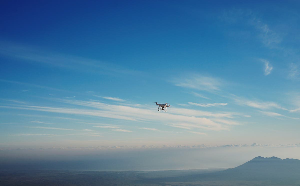 drone flying in sky