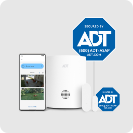 Image shows a customizable bundle of ADT base, sensors and yard signs package