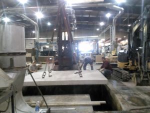 Precast concrete slab installation