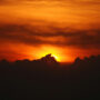 A blood red sky at sunset.