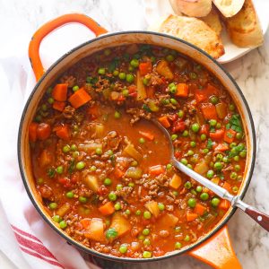 A Pot of Hamburger Soup