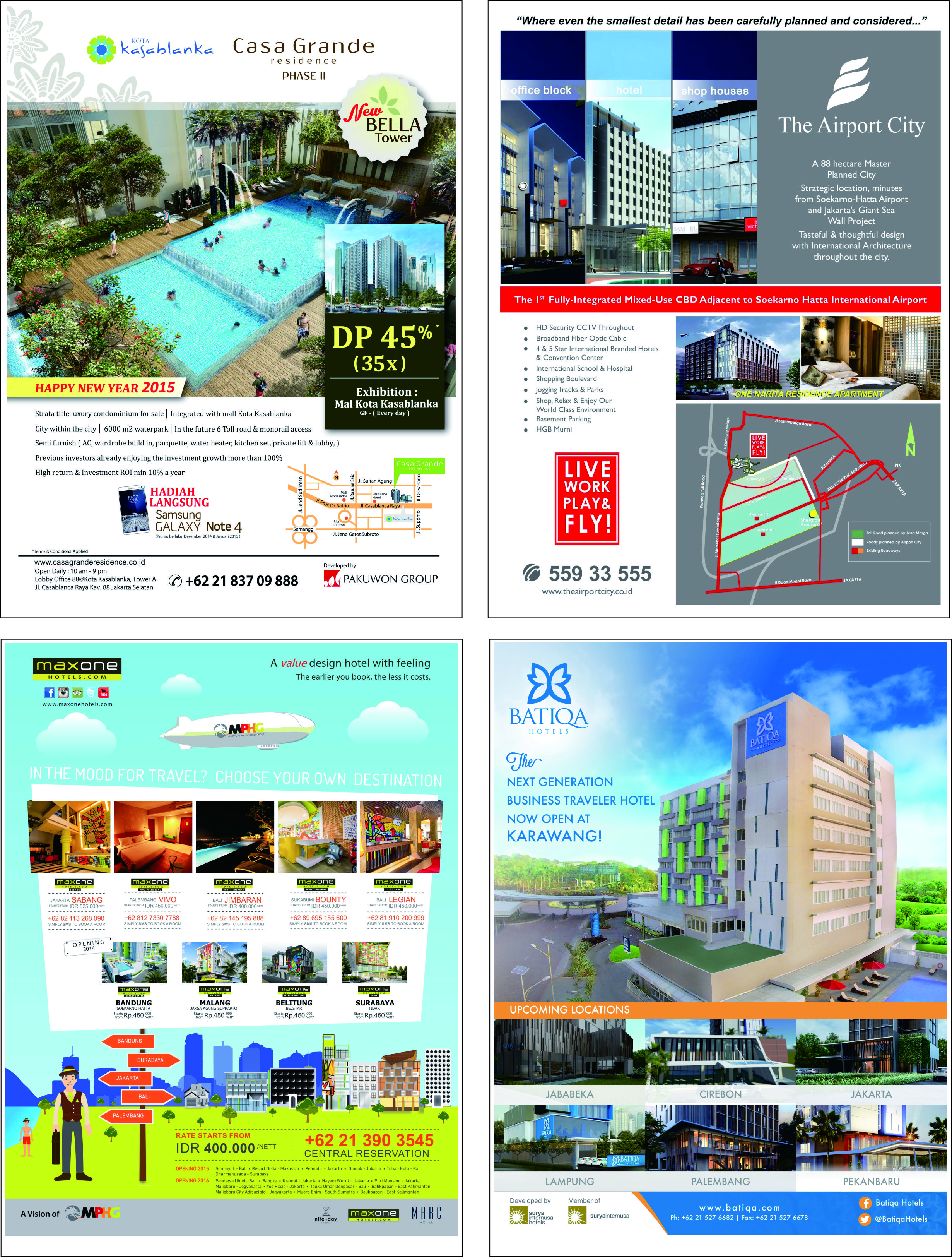 Contoh iklan properti dan hotel di majalah & koran