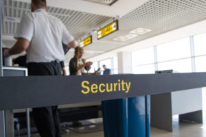 Scanner machine at airport security checkpoint