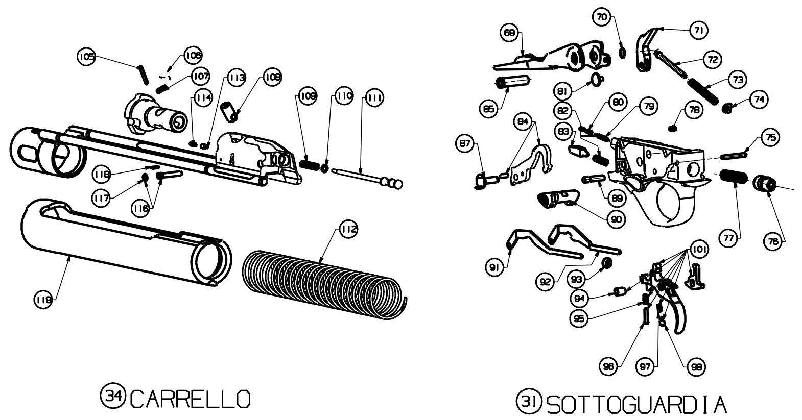 Beretta A400 Parts Diagram