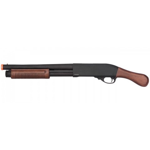 Golden Eagle M870 3/6-Shot Pump Action Gas Airsoft Shotgun [Sawed-Off] - WOOD