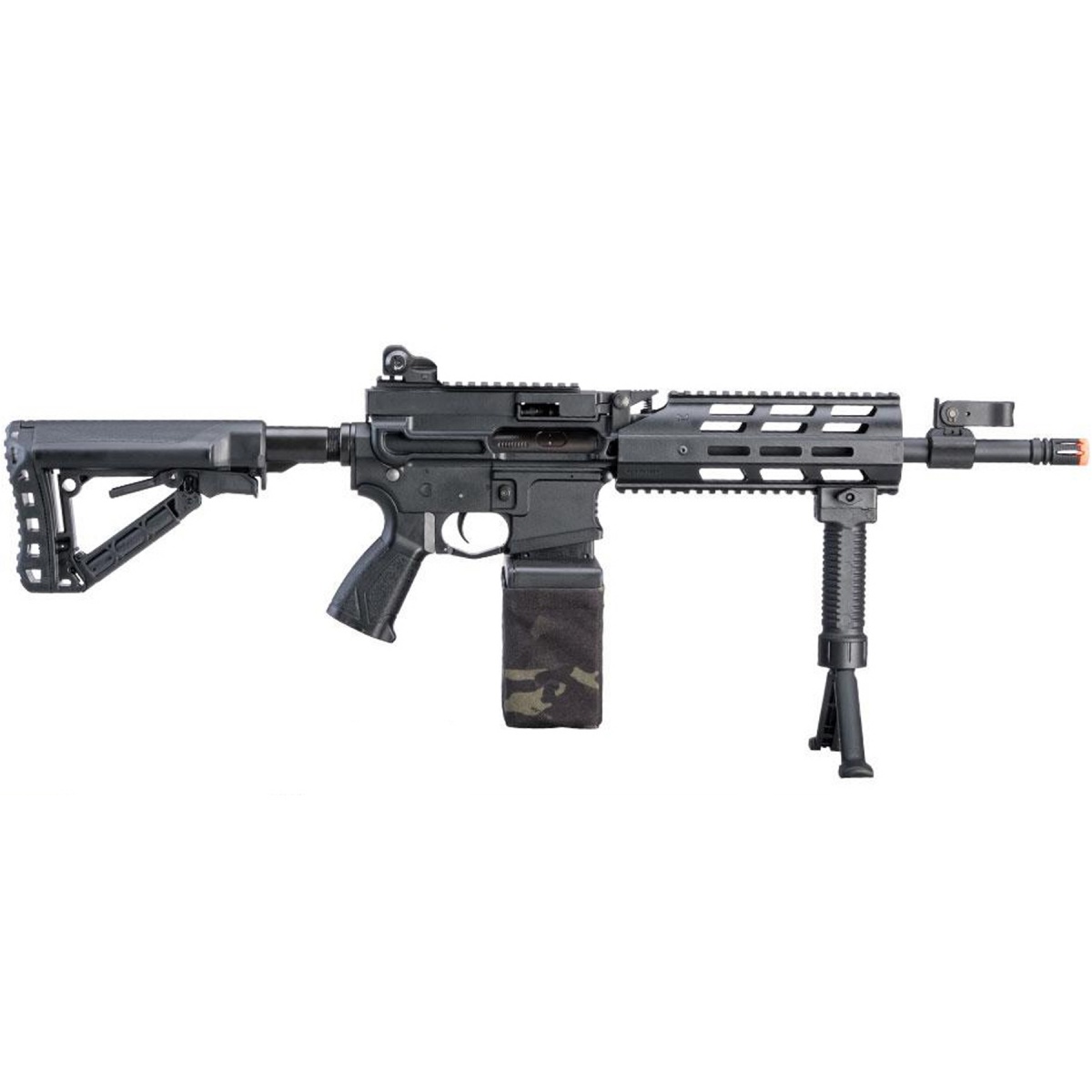 G&G CM16 Light Machine Gun Airsoft LMG AEG (Color: Black Stealth ...