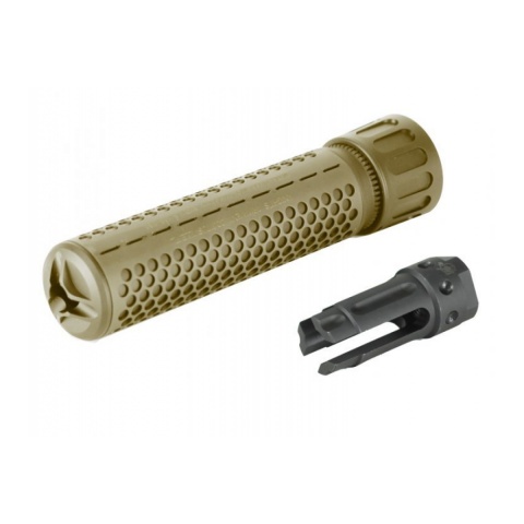 Madpull Knights Armament  QD Airsoft 14mm CCW Barrel Extention - TAN