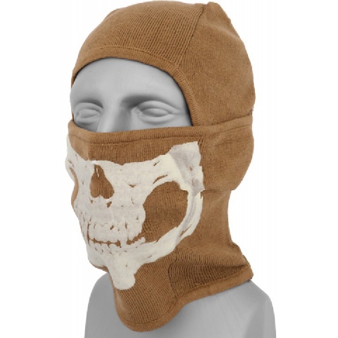 AMA Winter Glow-in-Dark Skull Balaclava - COYOTE BROWN