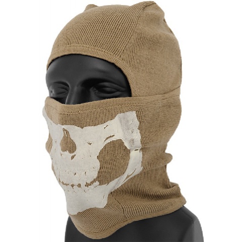 AMA Tactical Winter Glow-in-Dark Skull Balaclava - DARK EARTH