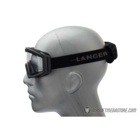 Lancer Tactical Rage Protective Black Airsoft Goggles - SMOKE/YELLOW/CLEAR LENS