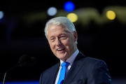 FILE - Former President Bill Clinton speaks during the Democratic National Convention, Aug. 21, 2024, in Chicago. (AP Photo/Paul Sancya, File)