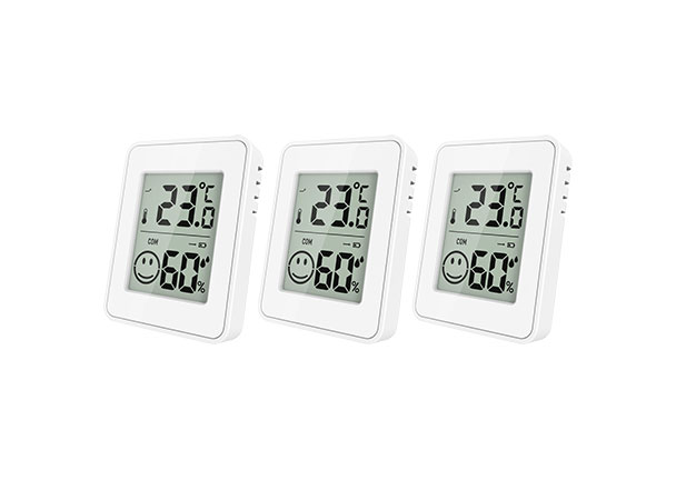 Thermo-Hygrometer, 3er Set, weiß