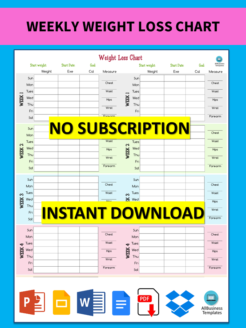 Weight Loss Chart Printable