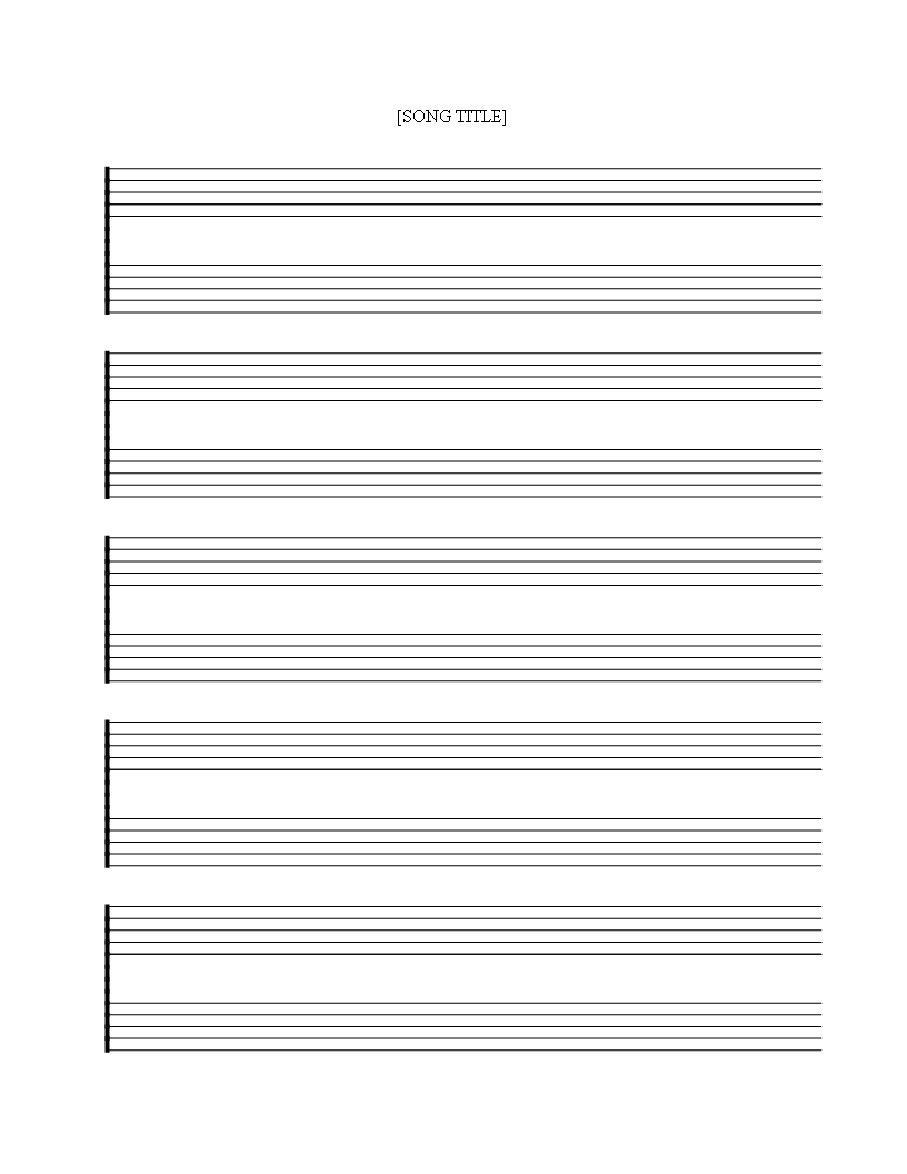 Free printable Music Staff Sheet 5 double lines | Templates at ...