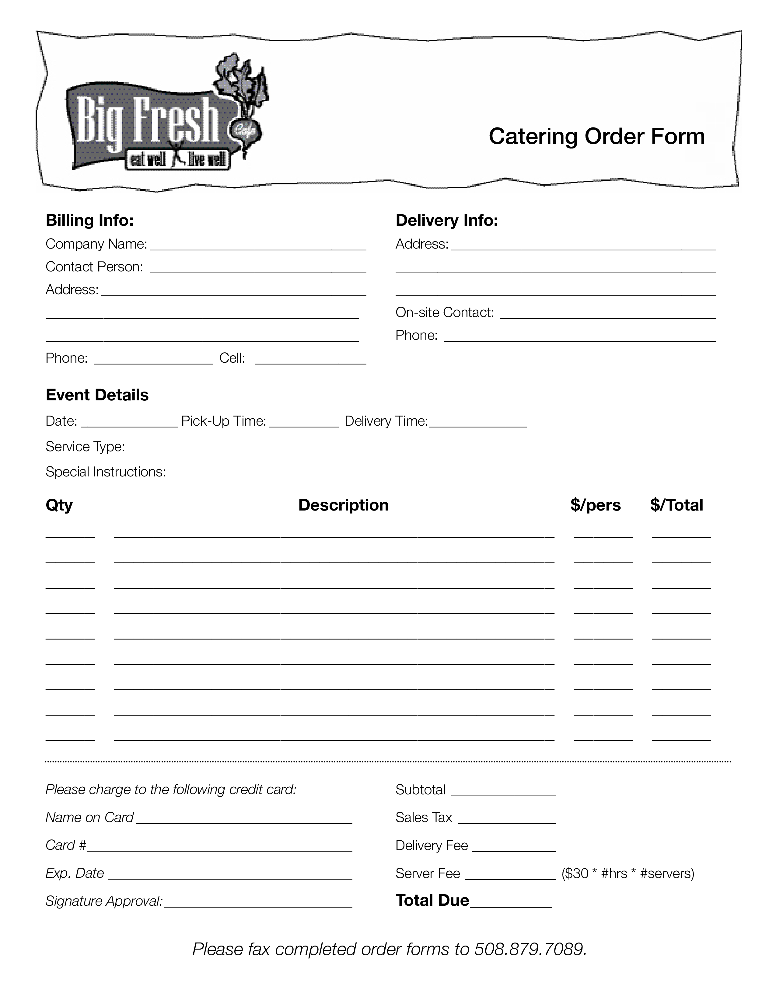 Catering Order Form Template Excel from www.allbusinesstemplates.com