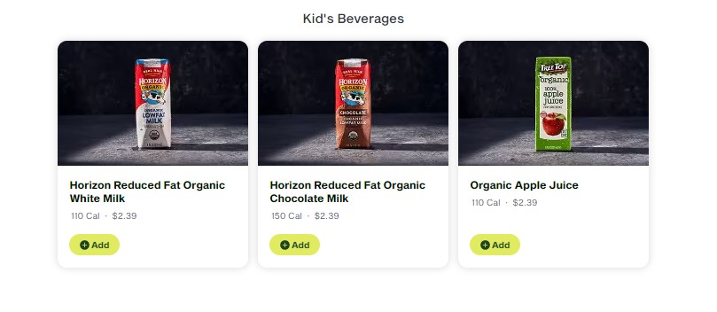 Panera Bread Kid's Beverages Image