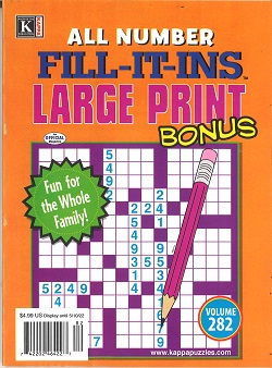 ALL NUMBER FILL-IT-INS LARGE PRINT BONUS