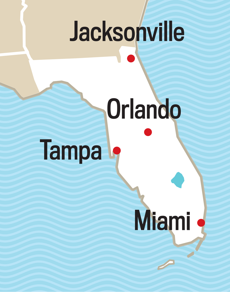 Map showing Old Farmer's Almanac long range weather region number 5